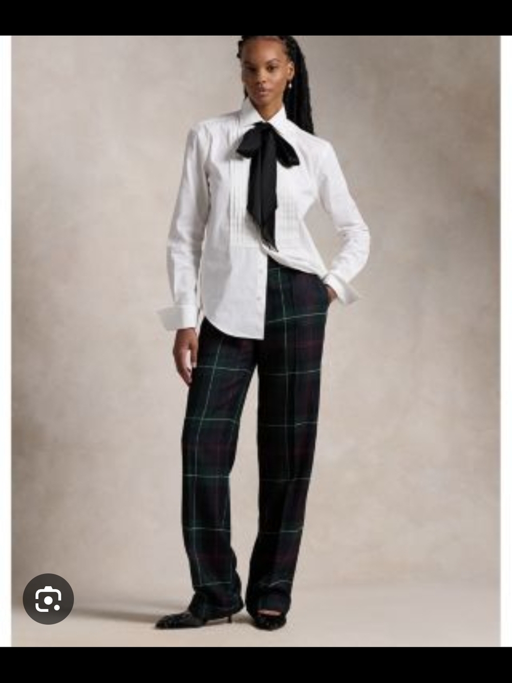 Polo by Ralph Lauren Black Plaid Trousers with Green Windowpane
